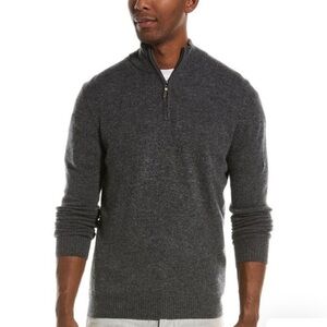 QI CASHMERE QUARTER ZIP SWEATER SIZE LARGE